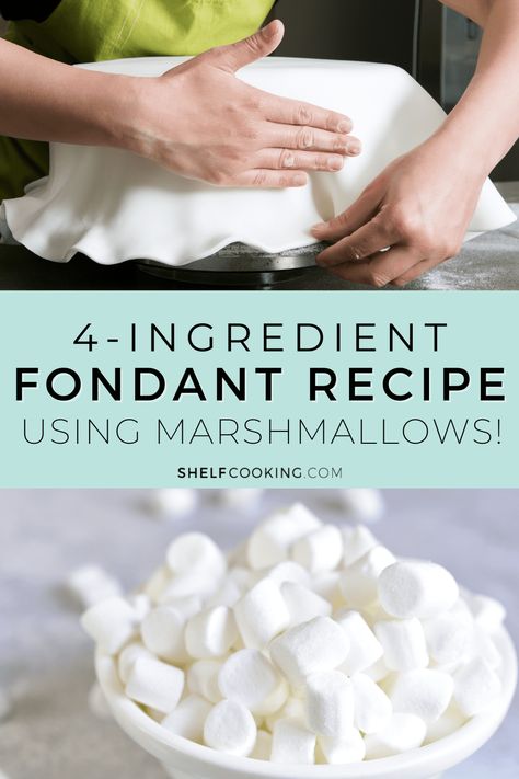 Recipes Using Marshmallows, Easy Fondant Recipe, Homemade Fondant Recipes, Homemade Fondant, Fudgy Brownie Recipe, How To Make Marshmallows, Fondant Recipe, Cake Frosting Recipe, Marshmallow Fondant