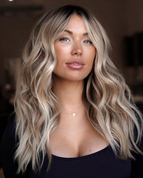 Ash Blonde and Silver Hair with Shadow Roots Balayage, Dimensional Ash Blonde, Silver Ash Hair, Medium Ash Blonde Hair, Shadow Root Blonde, Ash Blonde Hair Dye, Ash Blonde Hair Color, Blonde Hair Dye, Dark Strawberry Blonde