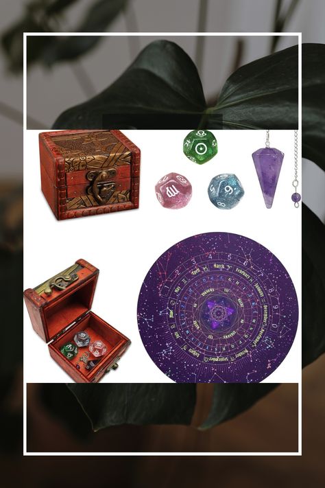 knana 6 Pcs Tarot Divination Dice Set Contains Astrology Dice Amethyst Pendulum Witch Pendulum Board Tarot Card Case Witchcraft Kit Metaphysical Supplies for Beginners Tarot Divination “As an Amazon Associate I earn from qualifying purchases.” Divination Dice, Astrology Dice, Witchcraft Kit, Witch Pendulum, Beginners Tarot, Tarot Divination, Amethyst Pendulum, Pendulum Board, Dice Set