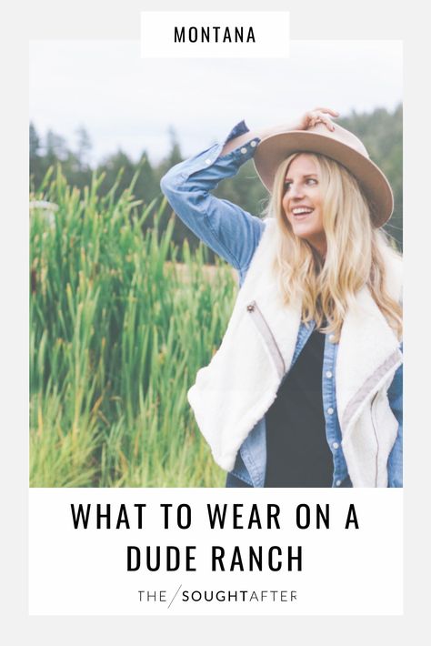 Tips on what to wear for your dude ranch vacation in Montana. #duderanchoutfits #duderanch #montanavacations What To Wear To A Ranch, Ranch Vacation Outfit, Dude Ranch Outfits For Women, Dude Ranch Outfits, Montana Vacation Outfits, Ranch Outfits For Women, Montana Outfits, Ranch Outfits, Dude Ranch Vacation