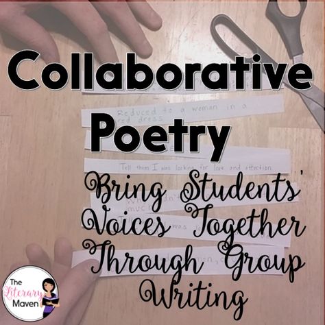 Incorporate opportunities for collaborative writing in your classroom by using collaborative poetry. Students will first write individually from a character's perspective and then work together as a group to create a communal piece of writing. Poetry Activity, Teaching Books, Verb To Have, Poetry Workshop, Poetry Activities, Quick Writes, Women Poetry, Teaching Poetry, National Poetry Month