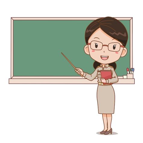 Cartoon illustration of thai female teac... | Premium Vector #Freepik #vector #school #book #education #woman Teacher Cartoon Character, Job Cartoon, Teacher Character, Teacher Jobs, Teachers Illustration, Woman Teacher, Teacher Job, Premium Vector Cartoon, Teacher Cartoon