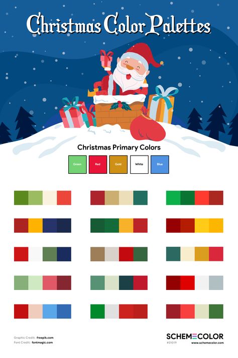 #christmas #xmas #red #green #blue #gold #colorscheme #colorpalette Natal, Xmas Colour Palette, Blue Red And Green Color Palette, Christmas Palette Ideas, Colour Palette Christmas, Christmas Color Pallettes, Non Traditional Christmas Colors, Christmas Color Palettes, Christmas Pallete Color