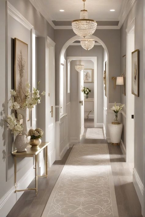 1. HallwayDecor
2. InteriorDesignInspiration
3. PaintFinishIdeas
4. HomeRenovationTips Elegant Home Paint Colors, Cute Hallway Ideas, Pictures Down Hallway, Entry Hall Paint Colors, Hallway Color Ideas Painting, House Hallway Ideas Entrance, Hallway Aesthetic House, Home Entrance Hallway, Pretty Hallway Ideas