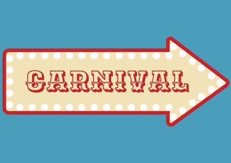 Arrow Sign Design, Carnival Free Printables, Carnival Signs Printable Free, Carnival Printables, Arrow Printable, Printable Signs Free, Carnival Signs, Carnival Design, Carnival Decorations