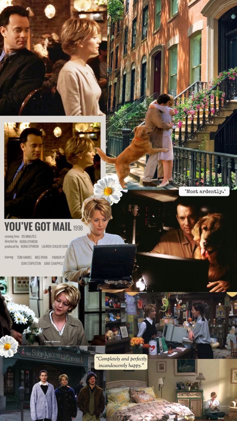 #youvegotmail #movies #wallpaper Youve Got Mail Wallpaper, Youve Got Mail Aesthetic, You’ve Got Mail Aesthetic, You’ve Got Mail, Movie Collage Aesthetic, Meg Ryan Movies, Wallpaper Movies, Movies Wallpaper, You Ve Got Mail