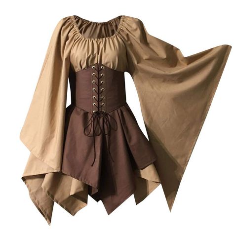 Long Sleeve Corset Dress, Fashion Mini Dress, Long Sleeve Corset, Irish Dress, Medieval Cosplay, Combination Dresses, Bodycon Outfits, Corset Skirt, Color Combinations For Clothes