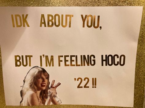 Hoco Proposals Ideas Taylor Swift, Taylor Swift Homecoming Proposal, Taylor Swift Hoco Proposal, Hoco Asks, Taylor Swift Crafts, Taylor Swift Promposal, Hoco Posters, Hoco Signs, Homecoming Campaign