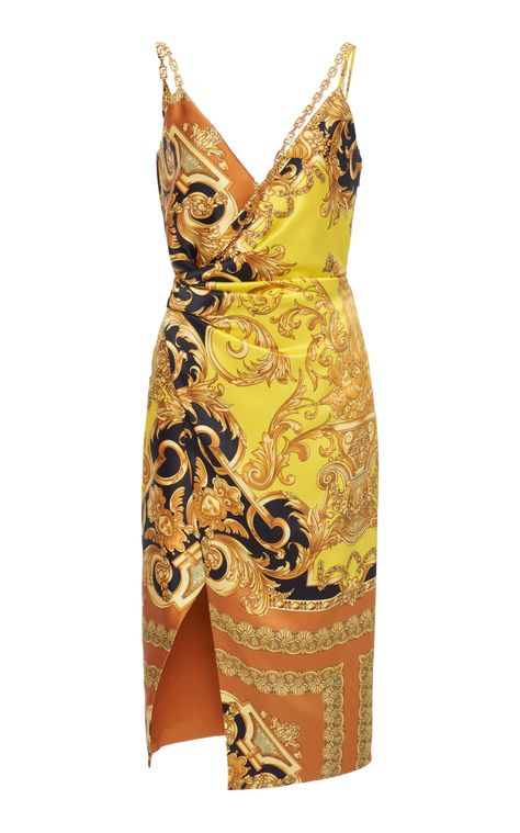 Printed Wrap Silk Dress by VERSACE for Preorder on Moda Operandi Versace Print, Versace Fashion, Versace Dress, Versace Outfit, Most Beautiful Dresses, Beauty Dress, Printed Silk, Stage Outfits, Fancy Dresses