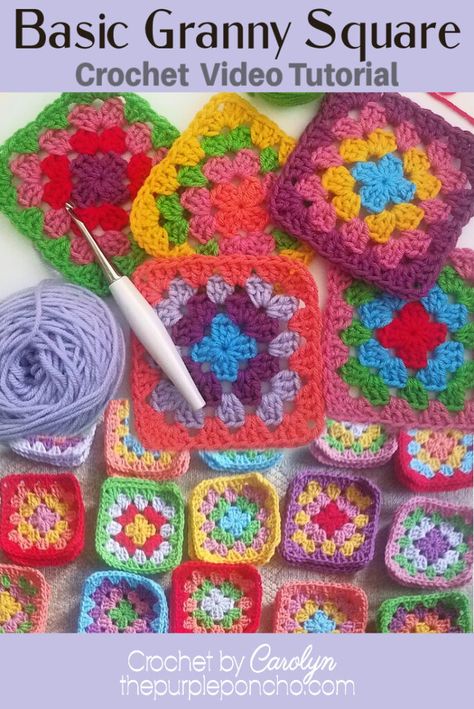 Basic Granny Square, Crochet Zig Zag, Granny Square Projects, Granny Square Crochet Patterns, Granny Square Crochet Patterns Free, Scrap Yarn, Top Patterns, Crochet Granny Square, Manta Crochet