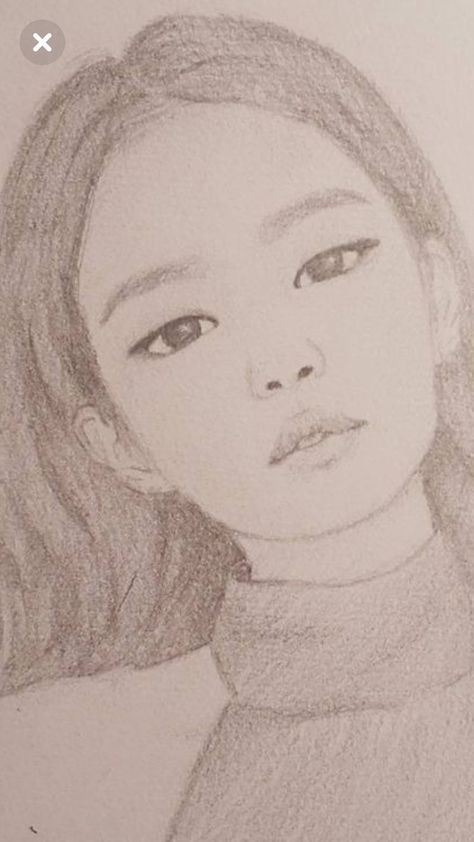 Blackpink  JENNIE Black Pink Jennie, Pink Jennie, Strawberry Drawing, Rainbow Wallpaper Iphone, Pink Drawing, Sketches Of People, Cute Sketches, Art Sketches Pencil, Kpop Drawings