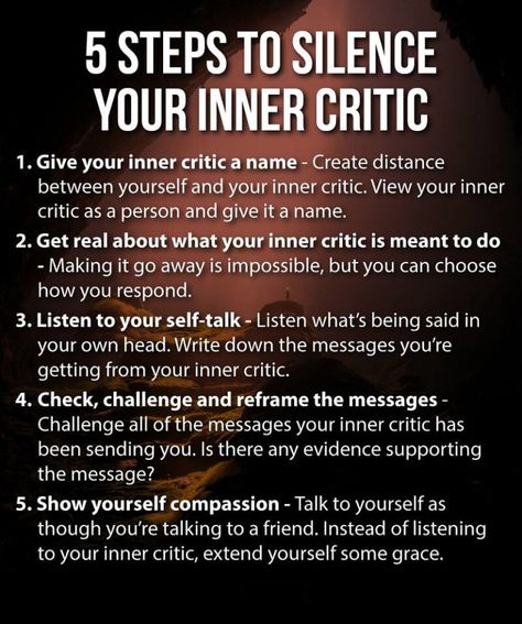 Critic Quotes, Be Nicer To Yourself, Manage Your Emotions, Mind Relaxation, Psychology Fun Facts, Inner Child Healing, Inner Critic, Words Matter, Positive Self Talk