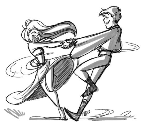 Untitled Twirling Reference Pose, Twirling Pose Reference Drawing, Duos Poses Drawing, Slow Dancing Art Reference, Duo Dancing Poses Drawing, Duo Pose Drawing Reference, Dance Couple Drawing, Dancing Couple Reference, Couple Dancing Pose Reference