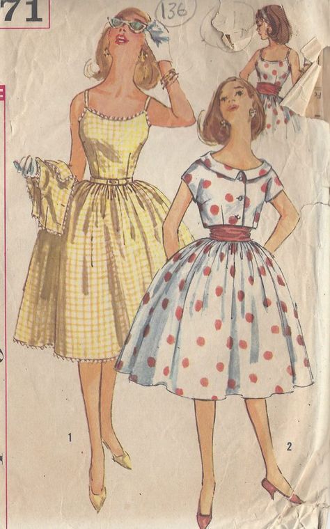 1950s-Vintage-Sewing-Pattern-B33-DRESS-JACKET-CUMMERBUND-136-251147623868 1950s Formal Dress, Vintage Clothes Patterns, 1950s Sewing Patterns, Vintage Vogue Sewing Patterns, Dress With Jacket, Vintage Formal Dresses, Motif Vintage, Vintage Dress Patterns, Vogue Sewing