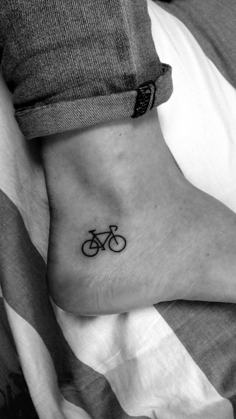 The Prettiest Minimalist Tattoos on Pinterest - FASHION Magazine Bicycle Tattoos, Cycling Tattoo, Bike Tattoo, Coordinates Tattoo, Bicycle Tattoo, Bicycle Ride, Bike Tattoos, Wildflower Tattoo, Queen Tattoo