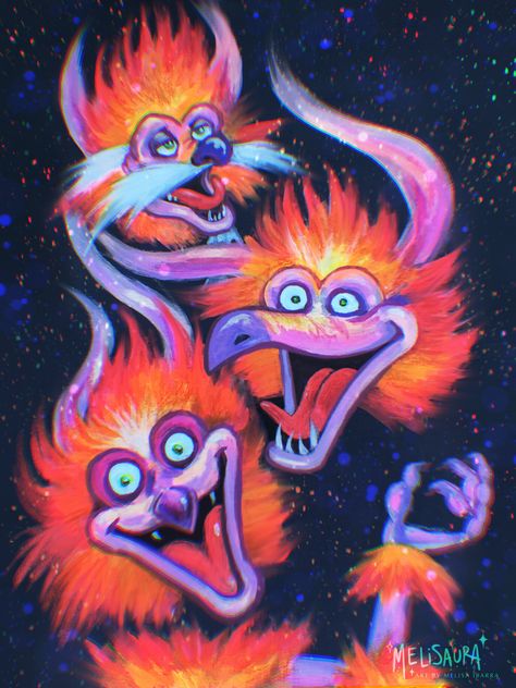 Happy Demons,  on ArtStation at https://www.artstation.com/artwork/ZakV4R Fireys Labyrinth, Dreamcore Art, Labyrinth Tattoo, Labyrinth Art, Weird Art, Painting Art Projects, Labyrinth, David Bowie, Spirit Animal