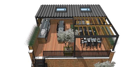 Garage Roof Deck, Deck Renovation, Roof Terrace Design, Rooftop Patio Design, Roof Garden Design, Garage Roof, Rooftop Terrace Design, Rooftop Design, Rooftop Patio