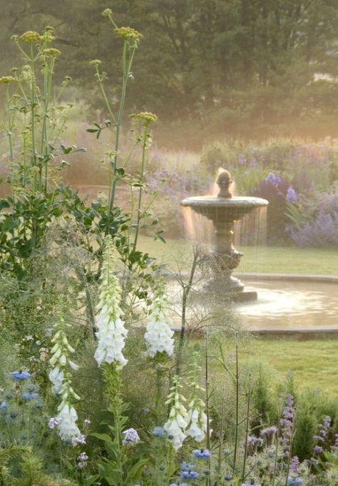 Source   Hello everyone! Can you believe how fast summer has flown by? I have barely had any time to... Ethereal Fairy Aesthetic, Cottagecore Wallpaper, Romantic Backyard, Air Mancur, Sunken Garden, Ethereal Aesthetic, Belle Nature, The Secret Garden, Garden Fountain