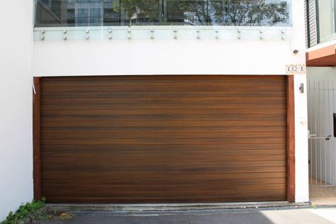 Faux Wood Garage Door Panels, Cedar Plank Garage Door, Wood Panel Garage Door, Wood Panel Garage Doors, Garage Door Faux Wood, Diy Modern Garage Door, Contemporary Wood Garage Doors, Wooden Garage Door Makeover, Cedar Garage Door Modern