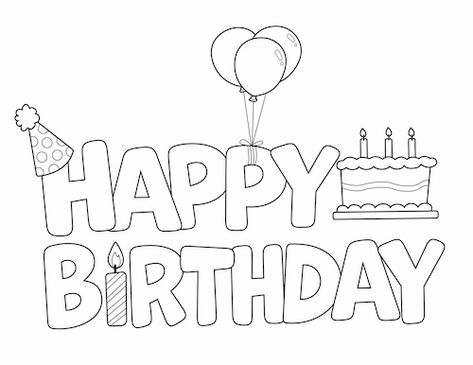 Happy Birthday Coloring Page from LittleBeeFamily Happy Birthday Puppy, Birthday Coloring Page, Coloring Pages Activities, Happy Birthday Font, Happy Birthday Coloring Pages, Bee Family, Printable Happy Birthday, Birthday Coloring Pages, Happy Birthday Signs