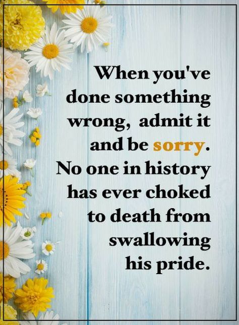 Quotes We all make mistakes but what's important is when you do, accept it and try to fix if you can. Saying Of The Day, Mistake Quotes, Sorry Quotes, We All Make Mistakes, Motiverende Quotes, Positive Quotes Motivation, Admit It, Quotes And Sayings, Wonderful Words