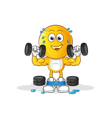 Gym Emoji, Gym Cartoon, Training Illustration, Gym Illustration, Fitness Cartoon, Face Gym, Head Cartoon, Emoji Face, Gym Weights