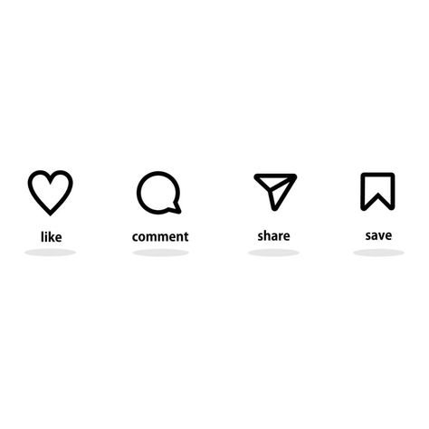 set of icons like comment share save for web and mobile Like Comment Share Png, Instagram Likes Icon, Instagram Like Comment Share Icon, Like Comment Share Save Logo Instagram, Like Comment Share Save Icon Instagram, Like And Share Logo, Like Share Comment Logo, Comment Logo, Comment Icon
