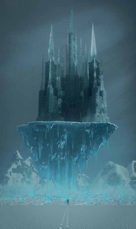 ArtStation - Ice Castle, Hugh Barrow Ice Aesthetic, Frozen Castle, Ice Magic, Ice Castle, Ice Palace, Typography Artwork, Castle Aesthetic, Ice Castles, Magic Aesthetic