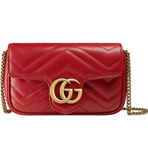 Gucci Supermini GG Marmont 2.0 Matelassé Leather Shoulder Bag Gg Marmont Mini Bag, Gucci Marmont Mini, Gucci Mini Bag, Gucci Gg Marmont Matelasse, Cheap Designer Bags, Gucci Mini, Gucci Purse, Gucci Gifts, Gucci Gg Marmont