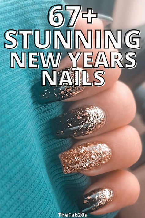 New Years Nails After Christmas Nails, Nails New Years, January Nail Designs, Sparkle Nail Designs, Nye Nails, New Years Nails, New Years Nail Designs, New Years Eve Nails, January Nails