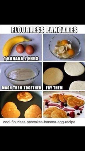 Two Ingredient Pancakes, Flourless Pancakes, Menu Sarapan Sehat, Pasti Sani, Resep Diet, Pancakes Healthy, Diet Vegetarian, Deilig Mat, Boiled Egg