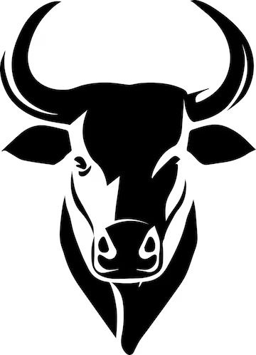 Silueta de vector de cabeza de toro 6 | Vector Premium Art, Digital Art, Toro Vector, Toro Logo, ? Logo