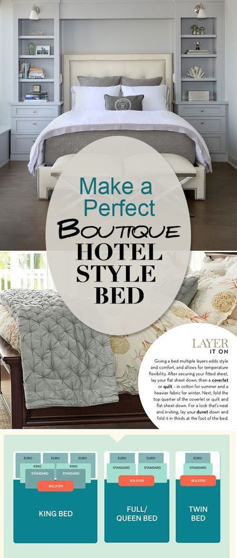 Make a Perfect Boutique Hotel Style Bed • Learn all the tricks to making the perfect bed that looks just like those luxury beds at the fanciest ( and comfiest!) hotels!: Bedroom Hotel Style, Boutique Hotel Style, Hotel Style Bedding, Luxury Beds, Casa Clean, Perfect Bed, Casa Diy, Style Bed, Bilik Tidur