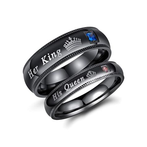 His Queen Her King, Couple Noir, King And Queen Crowns, Matching Promise Rings, Her King, Queen Rings, His Queen, Hari Valentine, Mens Valentines Gifts