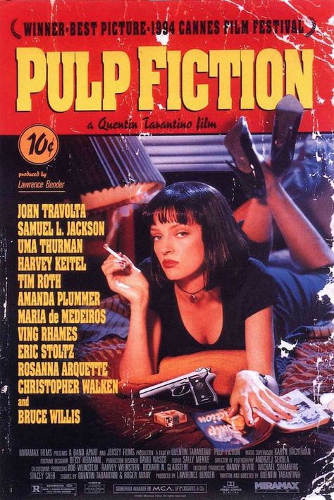 Screenplay Examples - Pulp Fiction Script - Movie Poster Pulp Fiction 1994, Famous Movie Posters, Film Vintage, Iconic Movie Posters, Bedroom Wall Collage, Film Posters Vintage, Movie Poster Wall, Poster Room, Poster Minimalist