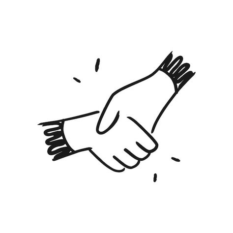 Hands Shaking Illustration, Graphic Design Hand Drawn, Hand Drawn Website Design, Hand Illustration Drawing, Handshake Sketch, Hands Illustration Simple, Shake Hands Illustration, Hand Shake Illustration, Trust Drawing
