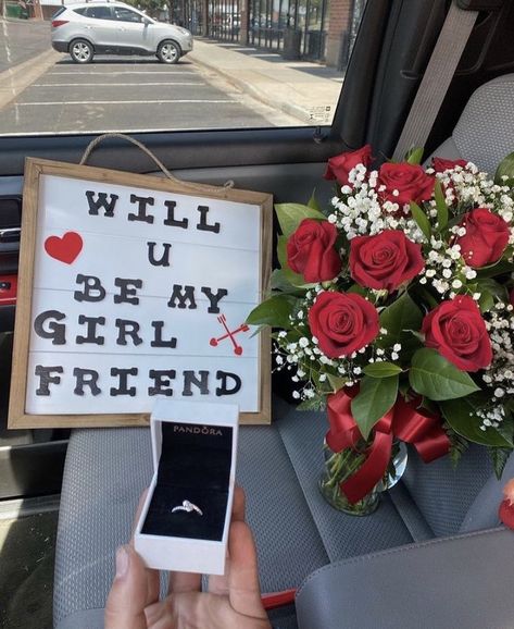 Ask To Be Gf Ideas, Will You Be My Girlfriend Proposal Ideas Flowers, Will You Be My Girlfriend Ideas Flowers, Asking To Be My Gf, Would You Like To Be My Girlfriend Ideas, Relationship Proposal Ideas, Cute Valentines Proposals, Ask To Be Girlfriend Ideas Proposals, Asked To Be Girlfriend Ideas