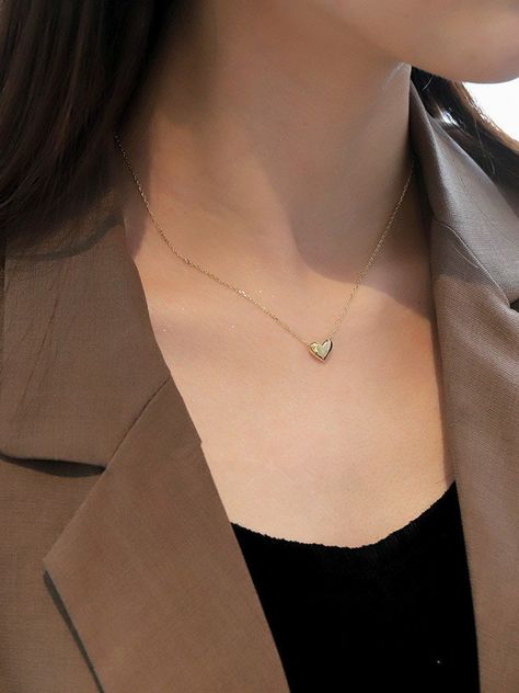 Pendent Gold, Heart Pendant Necklace Silver, Jewellery Minimalist, Heart Pendant Necklace Gold, Heart Pendent, Heart Accessories, Heart Pendant Gold, Gold Heart Necklace, Mini Heart