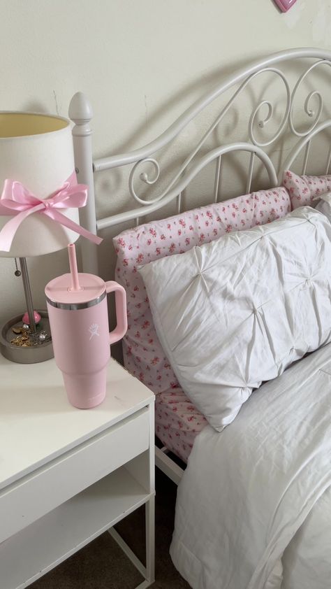 Wrapped in pink serenity 🌸💫 #PinkSanctuary #BedroomAesthetic #SereneSpaces #BlushBeauty #PinkPerfection #DreamyDecor #CozyRetreat #AestheticGoals Pink Grandma Aesthetic, Pink Danish Pastel Room, Danish Pastel Bed, Pink Danish Pastel, Danish Pastel Room, Bedroom Vibes, Sleeping Room, Pastel Room, Pink Bedrooms