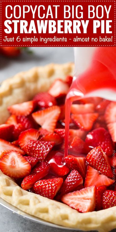 Big Boy Strawberry Pie Recipe, Big Boy Strawberry Pie, Shoneys Strawberry Pie, Fresh Strawberry Recipes, Strawberry Pie Recipe, Strawberry Pie Filling, Fresh Strawberry Pie, Pie Pops, Strawberry Dessert Recipes