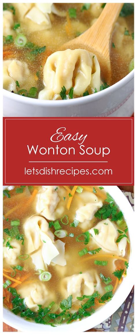 Wonton Soup Easy, Easy Wonton Soup, Asian Soup Recipes, Wonton Soup Recipe, Won Ton, Frozen Dumplings, Wonton Recipes, Quick And Easy Soup, Dumplings For Soup