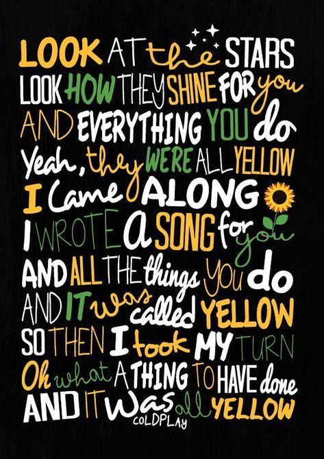 Santiago, Coldplay Aesthetic Poster, Coldplay Poster Aesthetic, Yellow Coldplay Wallpaper, Yellow Lyrics Coldplay, Yellow Coldplay Aesthetic, Yellow Coldplay Lyrics, Coldplay Merchandise, Coldplay T Shirt