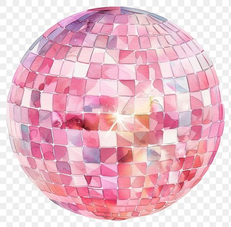 Disco Ball Illustration, Blue Disco Ball, Disco Ball Png, Pink Disco Ball, Ball Illustration, Pink Disco, Art Concepts, Chappell Roan, Paper Moon