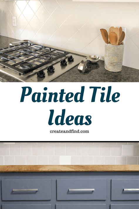 For a budget-friendly update, painting tile is at the top of the list. You don't need major DIY skills to completely transform the look of your tile. Check out the painted tile backsplash ideas for some inspiration for your next tile DIY project. Backsplash Painting Ideas, How To Paint Backsplash Tile, Painting Ceramic Tile Backsplash, Backsplash Paint Ideas, Painted Backsplash Ideas, Painted Tile Backsplash, Painting Tile Backsplash, Painting Over Tiles, Tile Paint Colours