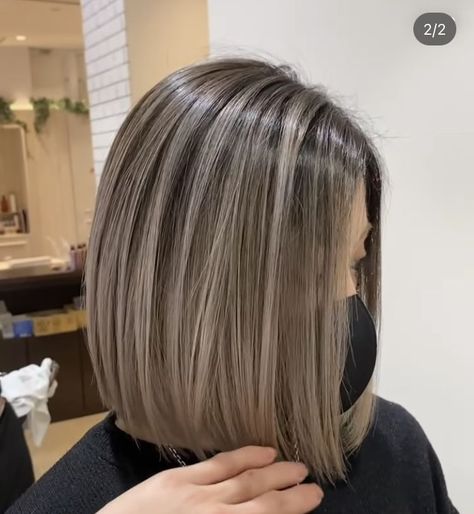 Pinterest in 2023 | Silver blonde Blonde Balayage Short Hair 2023, Gray Beige Hair Color, Ash Silver Blonde Hair Balayage, Ash Blonde Highlights On Short Hair, Grey Blending Highlights Dark Brown Short Hair, Short Highlighted Hair Blonde, Silver Blonde Hair Short, Hair Highlights For Short Hair, Demi Color Over Gray