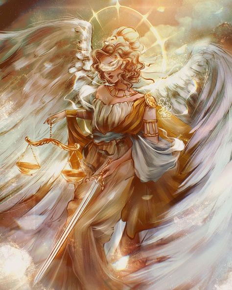 Life Goddess Fantasy Art, Athena Aesthetic Goddess Art, Greek Mythology Icons, Goddess Of Time, Roy The Art, Greek Goddess Aesthetic, Divine Justice, Greek Goddess Art, Goddess Of Justice