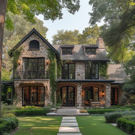 A series of homes with a slight French country influence. Which one is your favorite? 🏡🌳 #architecture #design #inspiration #curbappeal #… | Instagram Fantasy House, Country House Exterior, Casas Country, Dream Life House, Dream House Interior, French Country House, Sims House, Stone Houses, Stone House