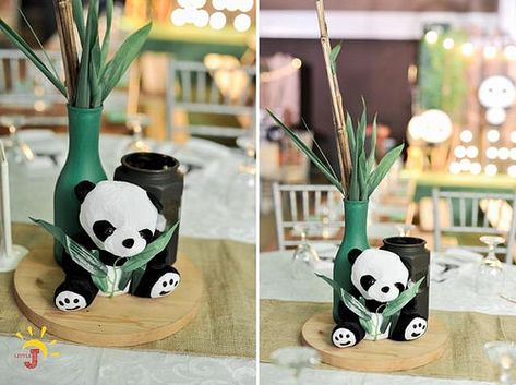 Panda Table Decorations, Panda Baby Shower Theme, Panda Themed Party, Safari Baby Shower Favors, Christening Themes, Panda Theme, Cute Pandas, Panda Baby Showers, Panda Decorations