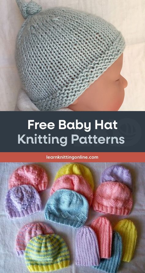 Preemie Knitted Hats Free Pattern, Loom Knit Premie Hat, Preemie Knit Hats Free Pattern, Free Patterns For Baby Hats, Infant Knit Hat, Alan Dart Patterns Free Knitting, Knitting Patterns Free Hats Kids, Newborn Knit Hat Pattern Free Easy, Newborn Baby Hats Knitted Free Pattern