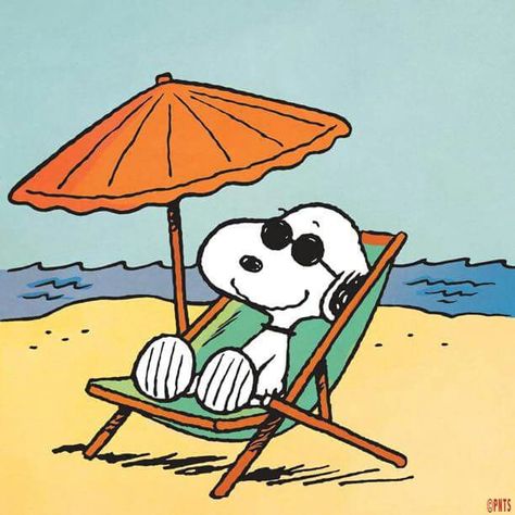 Beach relaxation Snoopy Und Woodstock, Charlie Brown Y Snoopy, Woodstock Snoopy, Snoopy Cartoon, Vintage Cartoons, Summer Cartoon, Snoopy Images, Peanuts Cartoon, Snoopy Wallpaper